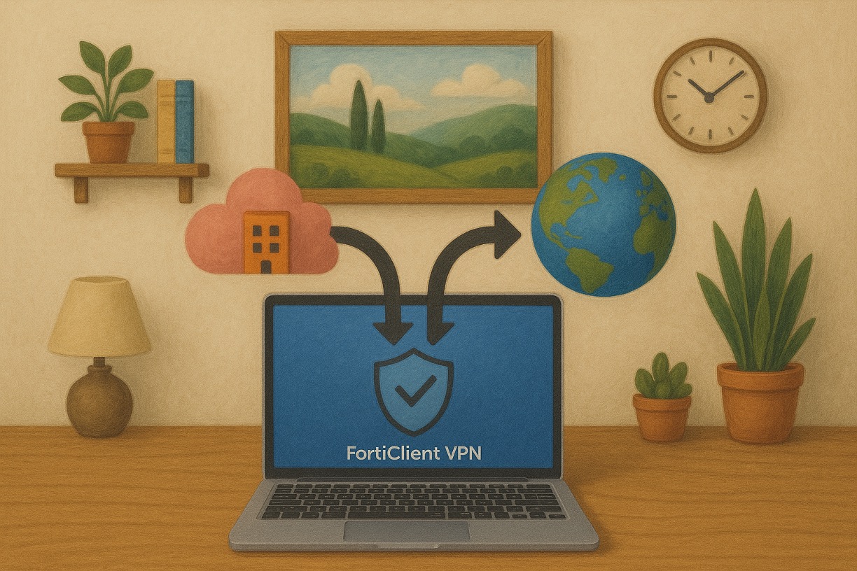 FortiClient VPN Split Routing Configuration and Route Testing